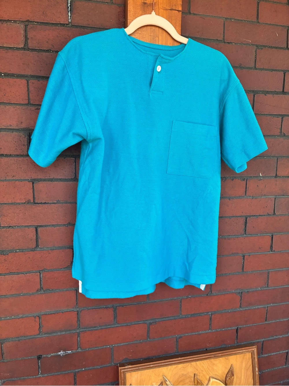 Vintage Handmade Turquoise Textured Top